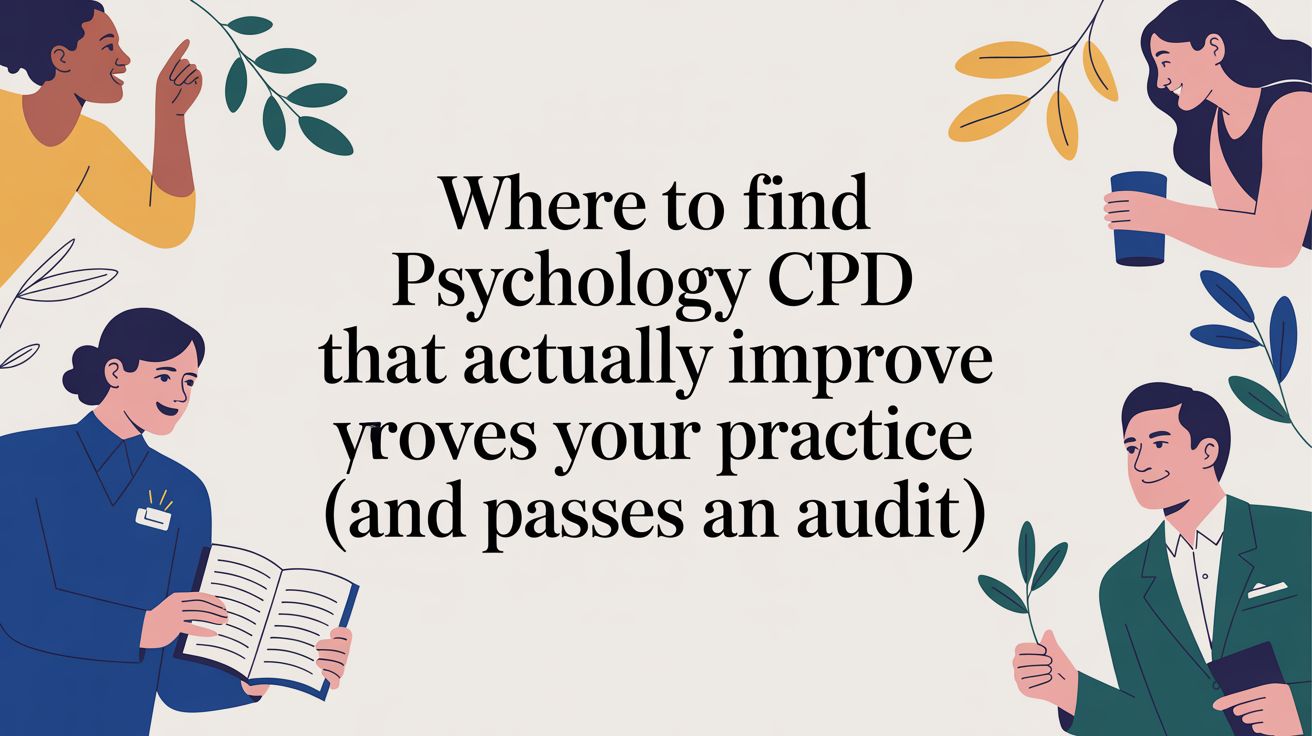 Where to find psychology CPD that actually improves your practice (and passes an audit)